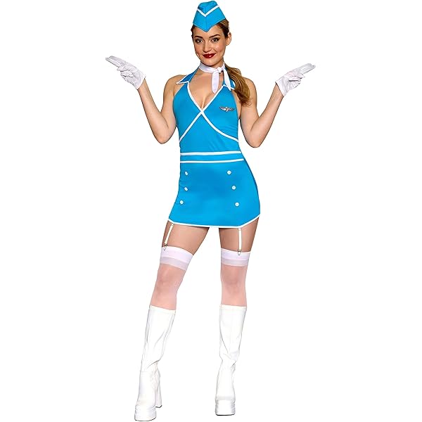 Amazon.com: Music Legs Mile High Club Stewardess Adult Costume (S